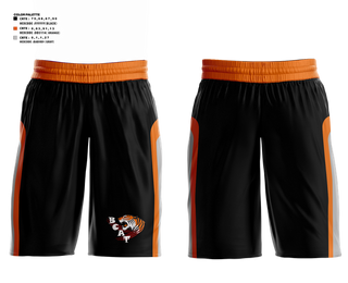 Mens Basketball Shorts, BCAT Tigers, Men's Basketball, Teamtime, Team time, sublimation, custom sports apparel, team uniforms, spirit wear, spiritwear, sports uniforms, custom shirts, team store, custom team store, fundraiser sports, apparel fundraiser