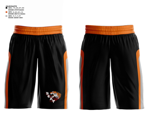 Mens Basketball Shorts, BCAT Tigers, Men's Basketball, Teamtime, Team time, sublimation, custom sports apparel, team uniforms, spirit wear, spiritwear, sports uniforms, custom shirts, team store, custom team store, fundraiser sports, apparel fundraiser