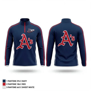 Quarter Zip Jacket, Little Rock A’s, Baseball, Teamtime, Team time, sublimation, custom sports apparel, team uniforms, spirit wear, spiritwear, sports uniforms, custom shirts, team store, custom team store, fundraiser sports, apparel fundraiser