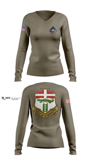 Womens Long Sleeve Vneck Shirt, 1-6 infantry regiment, Army, Teamtime, Team time, sublimation, custom sports apparel, team uniforms, spirit wear, spiritwear, sports uniforms, custom shirts, team store, custom team store, fundraiser sports, apparel fundraiser