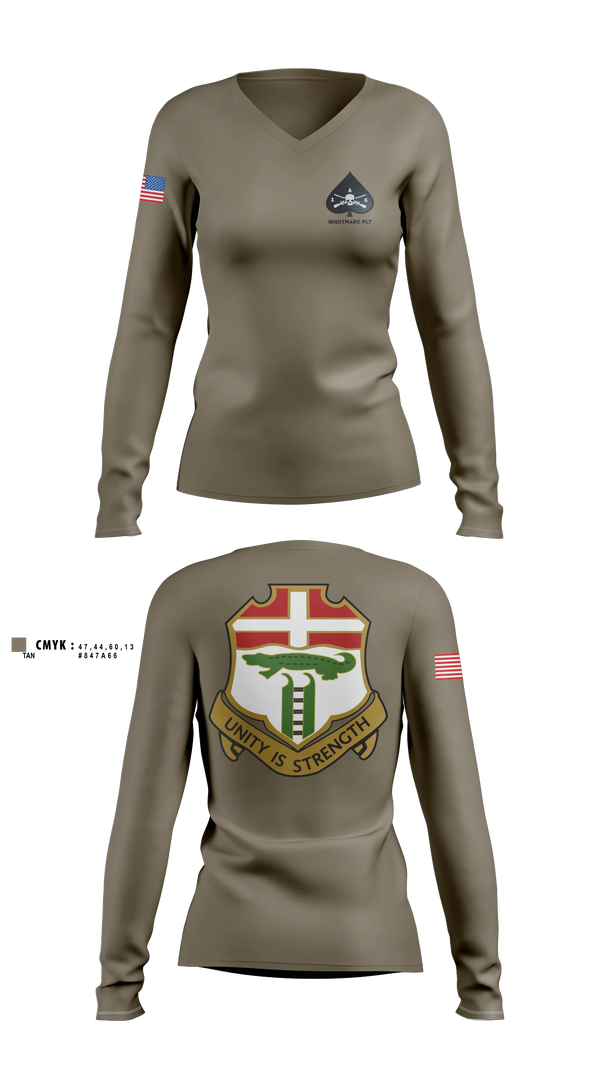 Womens Long Sleeve Vneck Shirt, 1-6 infantry regiment, Army, Teamtime, Team time, sublimation, custom sports apparel, team uniforms, spirit wear, spiritwear, sports uniforms, custom shirts, team store, custom team store, fundraiser sports, apparel fundraiser