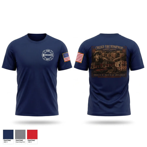 Short Sleeve Performance Shirt, Chicago Fire Department, Fire Department, Teamtime, Team time, sublimation, custom sports apparel, team uniforms, spirit wear, spiritwear, sports uniforms, custom shirts, team store, custom team store, fundraiser sports, apparel fundraiser