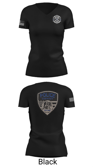 Womens Short Sleeve Vneck Shirt, Dewey Police Department, , Teamtime, Team time, sublimation, custom sports apparel, team uniforms, spirit wear, spiritwear, sports uniforms, custom shirts, team store, custom team store, fundraiser sports, apparel fundraiser