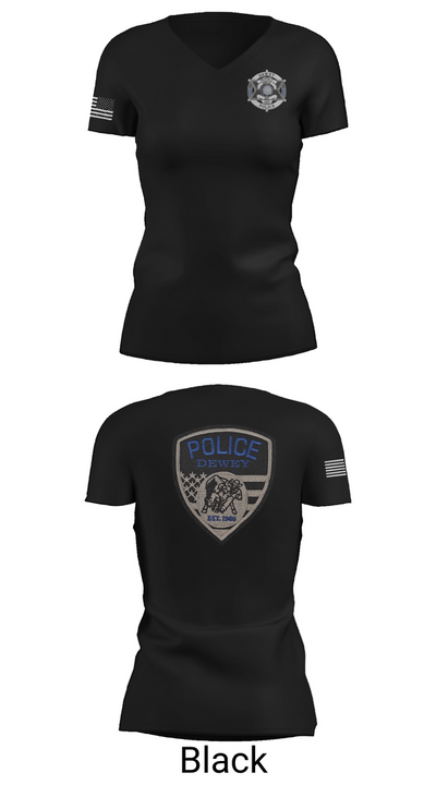 Dewey Police Department 16354640 Women's Short Sleeve V-neck Shirt - 27