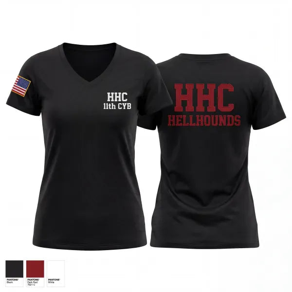 Womens Short Sleeve Vneck Shirt, HHC, 11th CYB, Army, Teamtime, Team time, sublimation, custom sports apparel, team uniforms, spirit wear, spiritwear, sports uniforms, custom shirts, team store, custom team store, fundraiser sports, apparel fundraiser