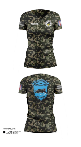 Womens Short Sleeve Vneck Shirt, C Co 2-47 197th Infantry Brigade, , Teamtime, Team time, sublimation, custom sports apparel, team uniforms, spirit wear, spiritwear, sports uniforms, custom shirts, team store, custom team store, fundraiser sports, apparel fundraiser
