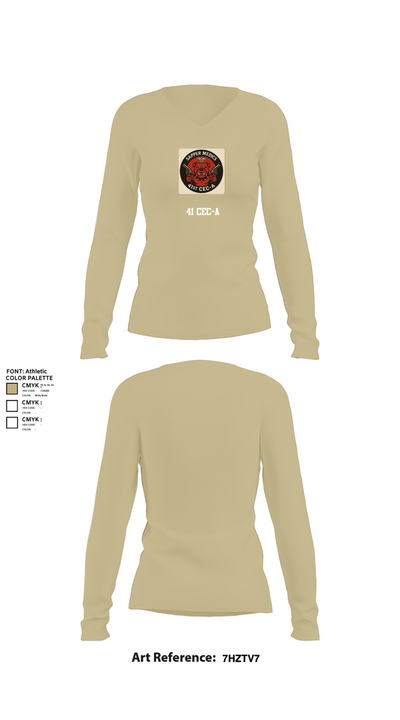 41 CEC-A 9986911 Women's Long Sleeve V-neck Shirt - 82