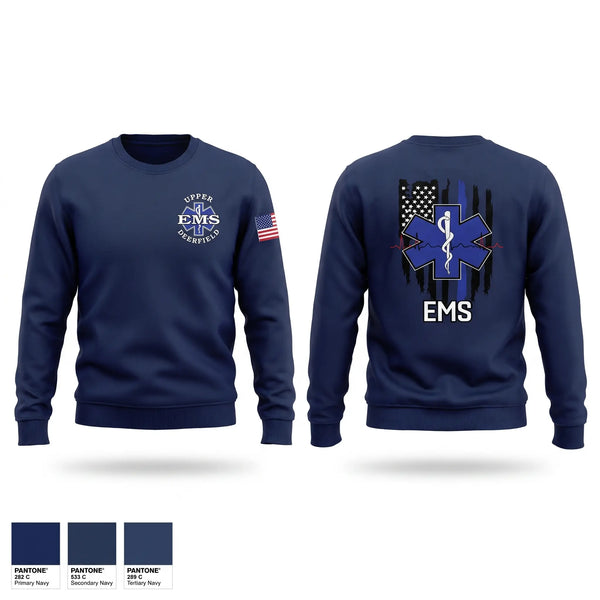 Crew Neck Sweatshirt, Upper Deerfield EMS, EMS/EMT, Teamtime, Team time, sublimation, custom sports apparel, team uniforms, spirit wear, spiritwear, sports uniforms, custom shirts, team store, custom team store, fundraiser sports, apparel fundraiser