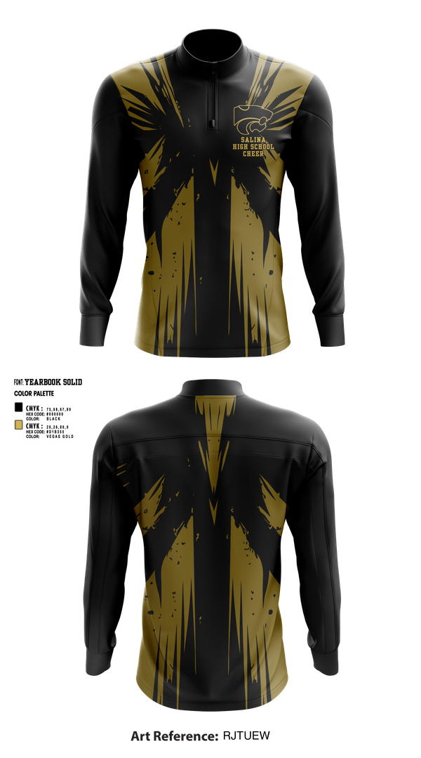 Quarter Zip Jacket, Salina High School Cheer, Cheer, Teamtime, Team time, sublimation, custom sports apparel, team uniforms, spirit wear, spiritwear, sports uniforms, custom shirts, team store, custom team store, fundraiser sports, apparel fundraiser