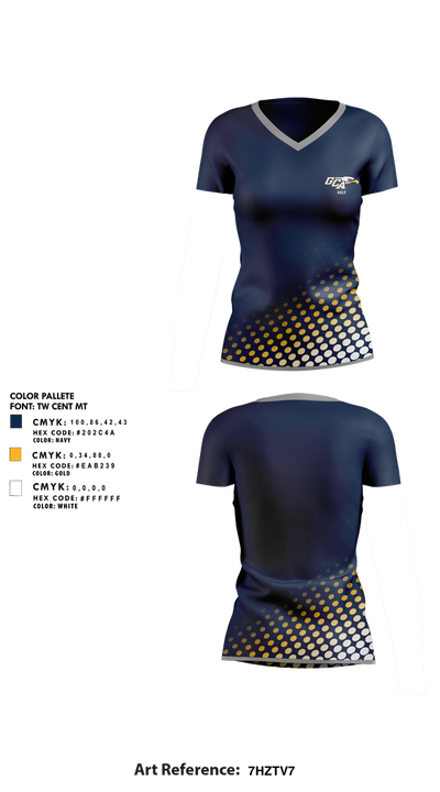 Grace Christian Academy Golf 14796867 Women's Short Sleeve V-neck Shirt - 1