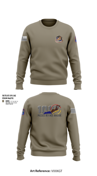 Crew Neck Sweatshirt, 100th Missile Defense Brigade, , Teamtime, Team time, sublimation, custom sports apparel, team uniforms, spirit wear, spiritwear, sports uniforms, custom shirts, team store, custom team store, fundraiser sports, apparel fundraiser