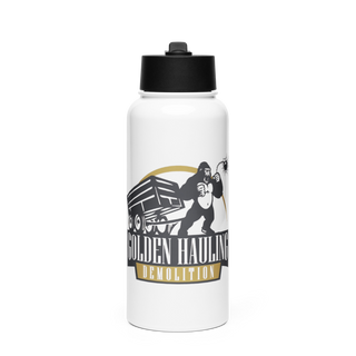 Golden Hauling And Demolition Stainless Steel Water Bottle with a Straw Lid