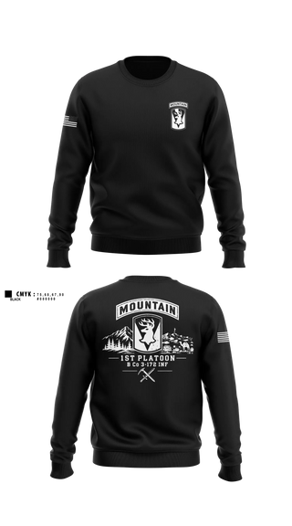 Crew Neck Sweatshirt, B CO 3/172 1st PLT, Army, Teamtime, Team time, sublimation, custom sports apparel, team uniforms, spirit wear, spiritwear, sports uniforms, custom shirts, team store, custom team store, fundraiser sports, apparel fundraiser