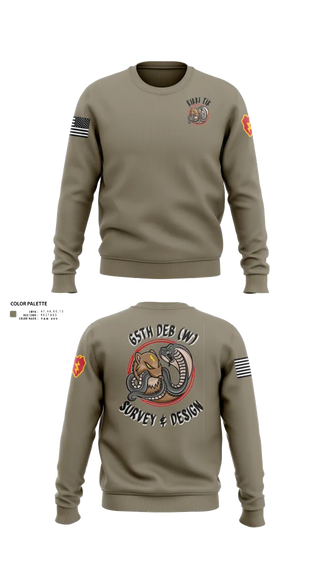 Crew Neck Sweatshirt, S&D, 65th DEB, Army, Teamtime, Team time, sublimation, custom sports apparel, team uniforms, spirit wear, spiritwear, sports uniforms, custom shirts, team store, custom team store, fundraiser sports, apparel fundraiser