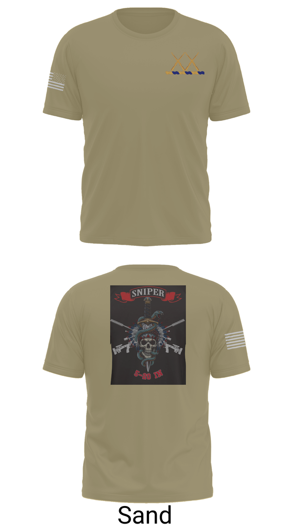Old School Cotton Feel Shirt, 5-20 Infantry, Sniper section, Army, Teamtime, Team time, sublimation, custom sports apparel, team uniforms, spirit wear, spiritwear, sports uniforms, custom shirts, team store, custom team store, fundraiser sports, apparel fundraiser