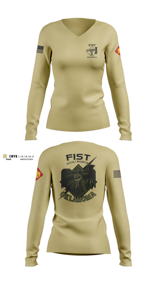 Womens Long Sleeve Vneck Shirt, HHB 160th FIST, Army, Teamtime, Team time, sublimation, custom sports apparel, team uniforms, spirit wear, spiritwear, sports uniforms, custom shirts, team store, custom team store, fundraiser sports, apparel fundraiser