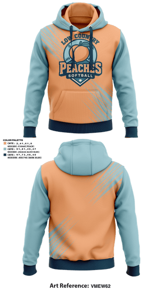 Hoodie, LowCountry Peaches, Softball, Teamtime, Team time, sublimation, custom sports apparel, team uniforms, spirit wear, spiritwear, sports uniforms, custom shirts, team store, custom team store, fundraiser sports, apparel fundraiser