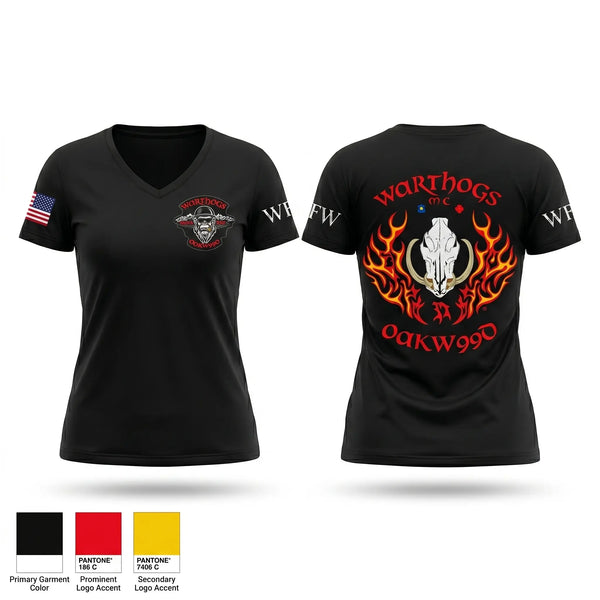 Womens Short Sleeve Vneck Shirt, Warthogs MC, Police, Teamtime, Team time, sublimation, custom sports apparel, team uniforms, spirit wear, spiritwear, sports uniforms, custom shirts, team store, custom team store, fundraiser sports, apparel fundraiser