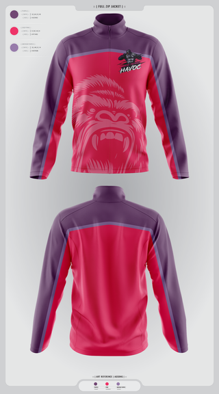 Fleece Jacket, West texas Havoc, Baseball, Teamtime, Team time, sublimation, custom sports apparel, team uniforms, spirit wear, spiritwear, sports uniforms, custom shirts, team store, custom team store, fundraiser sports, apparel fundraiser
