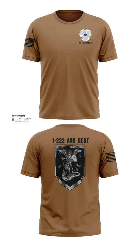 Old School Cotton Feel Shirt, 1-222 Aviaition Regiment, Army, Teamtime, Team time, sublimation, custom sports apparel, team uniforms, spirit wear, spiritwear, sports uniforms, custom shirts, team store, custom team store, fundraiser sports, apparel fundraiser