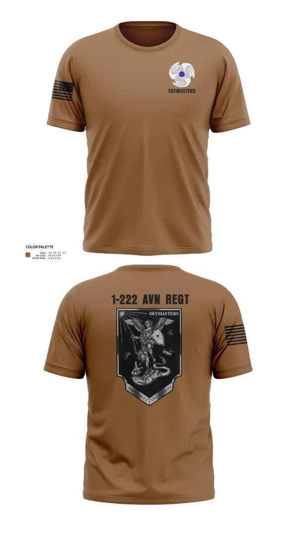 Old School Cotton Feel Shirt, 1-222 Aviaition Regiment, Army, Teamtime, Team time, sublimation, custom sports apparel, team uniforms, spirit wear, spiritwear, sports uniforms, custom shirts, team store, custom team store, fundraiser sports, apparel fundraiser