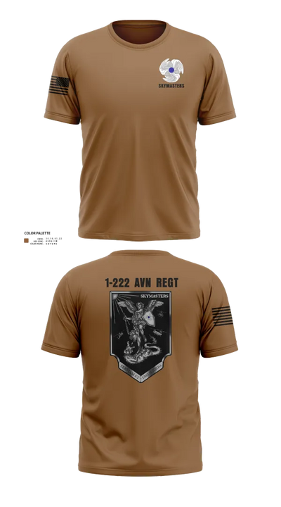 1-222 Aviaition Regiment 73134658 Short Sleeve Performance Shirt - 22