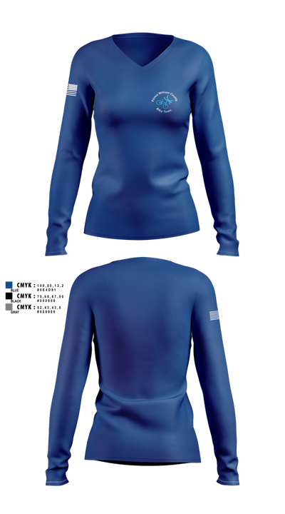 Prince William Bike Team 23723896 Women's Long Sleeve V-neck Shirt - 3