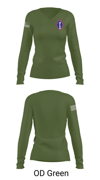 Womens Long Sleeve Vneck Shirt, 100 Battalion 442 Infantry, Army, Teamtime, Team time, sublimation, custom sports apparel, team uniforms, spirit wear, spiritwear, sports uniforms, custom shirts, team store, custom team store, fundraiser sports, apparel fundraiser