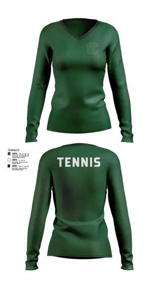 Womens Long Sleeve Vneck Shirt, Cass Technical High School Girls Varsity Tennis Team, Tennis, Teamtime, Team time, sublimation, custom sports apparel, team uniforms, spirit wear, spiritwear, sports uniforms, custom shirts, team store, custom team store, fundraiser sports, apparel fundraiser
