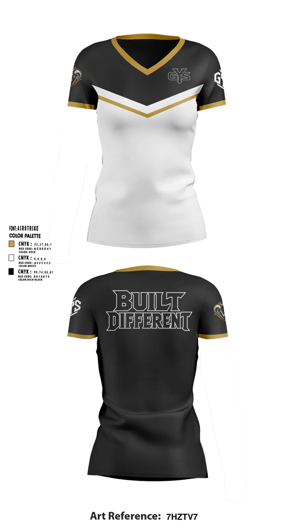 Womens Short Sleeve Vneck Shirt, GYS, Spirit Store, Teamtime, Team time, sublimation, custom sports apparel, team uniforms, spirit wear, spiritwear, sports uniforms, custom shirts, team store, custom team store, fundraiser sports, apparel fundraiser