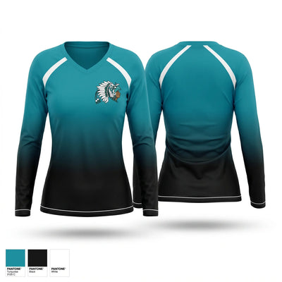 Mendota Aztecs 45908092 Women's Long Sleeve V-neck Shirt - 1