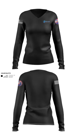 Womens Long Sleeve Vneck Shirt, Elkader Police Department, Police, Teamtime, Team time, sublimation, custom sports apparel, team uniforms, spirit wear, spiritwear, sports uniforms, custom shirts, team store, custom team store, fundraiser sports, apparel fundraiser