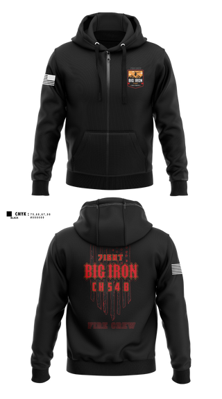 Zip Hoodie, Big Iron, Fire Department, Teamtime, Team time, sublimation, custom sports apparel, team uniforms, spirit wear, spiritwear, sports uniforms, custom shirts, team store, custom team store, fundraiser sports, apparel fundraiser