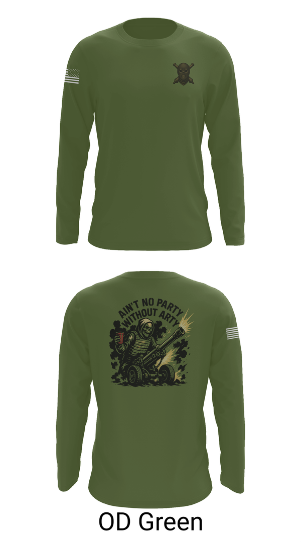 Long Sleeve Performance Shirt, 2/11 Hotel battery, Marines, Teamtime, Team time, sublimation, custom sports apparel, team uniforms, spirit wear, spiritwear, sports uniforms, custom shirts, team store, custom team store, fundraiser sports, apparel fundraiser