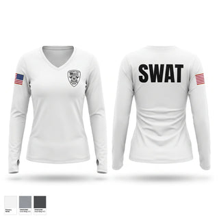 Womens Long Sleeve Vneck Shirt, Lauderdale County Sheriff's Department SWAT, Police, Teamtime, Team time, sublimation, custom sports apparel, team uniforms, spirit wear, spiritwear, sports uniforms, custom shirts, team store, custom team store, fundraiser sports, apparel fundraiser