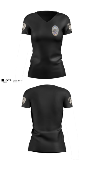 Womens Short Sleeve Vneck Shirt, Ridgecrest Police Department, Police, Teamtime, Team time, sublimation, custom sports apparel, team uniforms, spirit wear, spiritwear, sports uniforms, custom shirts, team store, custom team store, fundraiser sports, apparel fundraiser