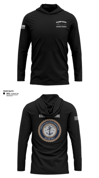 Long Sleeve Performance Shirt with hood, 1099th TD, Army, Teamtime, Team time, sublimation, custom sports apparel, team uniforms, spirit wear, spiritwear, sports uniforms, custom shirts, team store, custom team store, fundraiser sports, apparel fundraiser