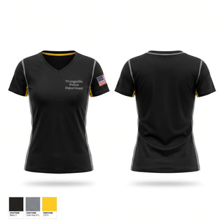 Womens Short Sleeve Vneck Shirt, Youngsville Police Department, Police, Teamtime, Team time, sublimation, custom sports apparel, team uniforms, spirit wear, spiritwear, sports uniforms, custom shirts, team store, custom team store, fundraiser sports, apparel fundraiser