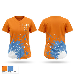 Two Button Softball Jersey, Texas Volts, Softball, Teamtime, Team time, sublimation, custom sports apparel, team uniforms, spirit wear, spiritwear, sports uniforms, custom shirts, team store, custom team store, fundraiser sports, apparel fundraiser