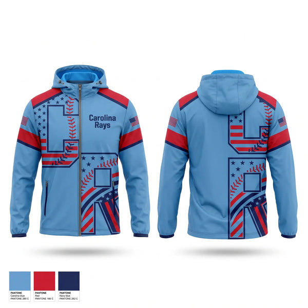 Windbreaker, Carolina Rays, Baseball, Teamtime, Team time, sublimation, custom sports apparel, team uniforms, spirit wear, spiritwear, sports uniforms, custom shirts, team store, custom team store, fundraiser sports, apparel fundraiser