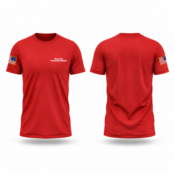 Old School Cotton Feel Shirt, Elmo Fire Protection District, Fire Department, Teamtime, Team time, sublimation, custom sports apparel, team uniforms, spirit wear, spiritwear, sports uniforms, custom shirts, team store, custom team store, fundraiser sports, apparel fundraiser