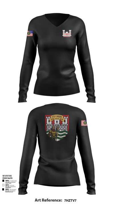 175th MRBC 2368764 Women's Long Sleeve V-neck Shirt - 3