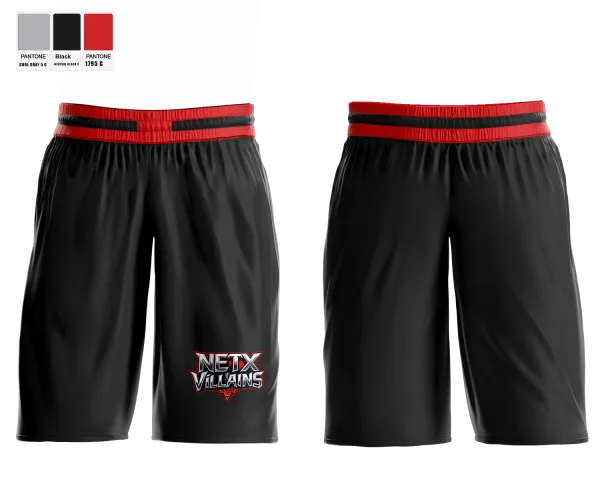 Womens Basketball Shorts, OAK Villains, Men's Basketball, Teamtime, Team time, sublimation, custom sports apparel, team uniforms, spirit wear, spiritwear, sports uniforms, custom shirts, team store, custom team store, fundraiser sports, apparel fundraiser