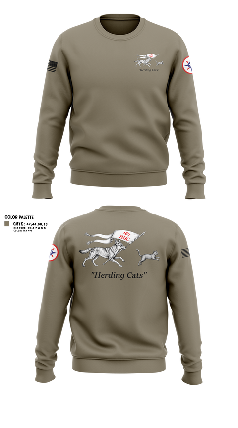 Crew Neck Sweatshirt, 167th HHC, Army, Teamtime, Team time, sublimation, custom sports apparel, team uniforms, spirit wear, spiritwear, sports uniforms, custom shirts, team store, custom team store, fundraiser sports, apparel fundraiser
