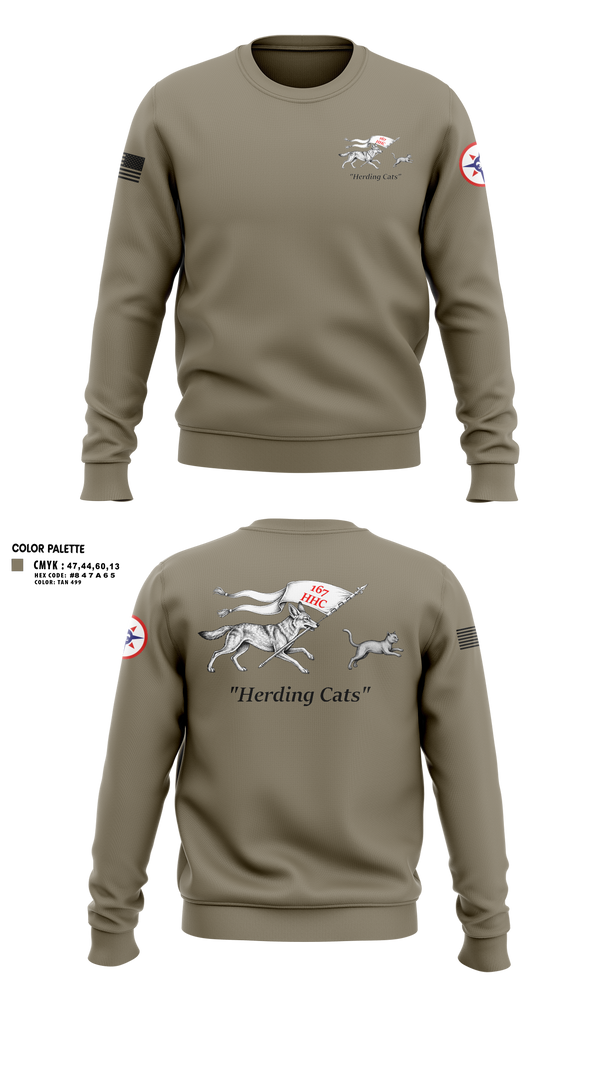 Crew Neck Sweatshirt, 167th HHC, Army, Teamtime, Team time, sublimation, custom sports apparel, team uniforms, spirit wear, spiritwear, sports uniforms, custom shirts, team store, custom team store, fundraiser sports, apparel fundraiser