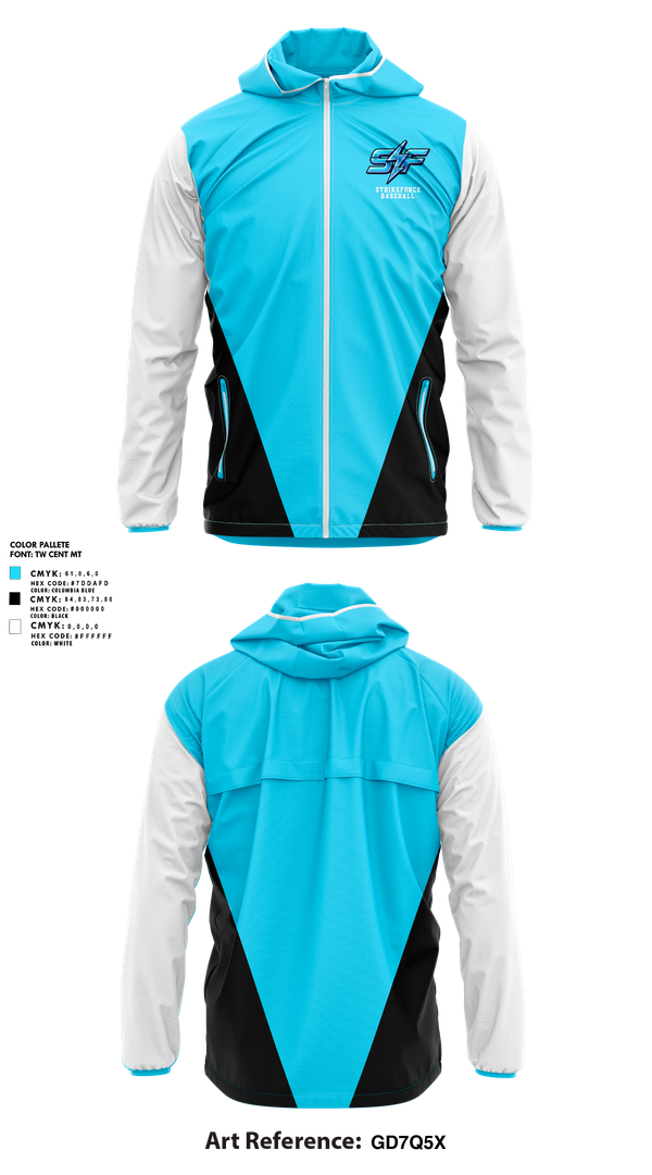 Windbreaker, Strikeforce, Baseball, Teamtime, Team time, sublimation, custom sports apparel, team uniforms, spirit wear, spiritwear, sports uniforms, custom shirts, team store, custom team store, fundraiser sports, apparel fundraiser