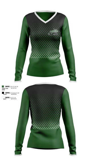 Womens Long Sleeve Vneck Shirt, Dayton Raiders, Swimming, Teamtime, Team time, sublimation, custom sports apparel, team uniforms, spirit wear, spiritwear, sports uniforms, custom shirts, team store, custom team store, fundraiser sports, apparel fundraiser