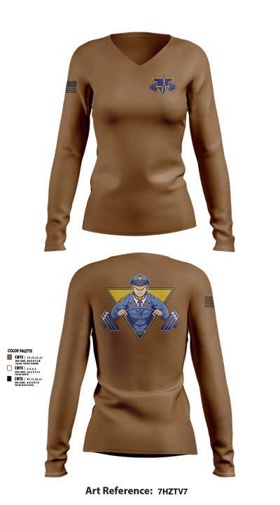 NJ State Police Women's Long Sleeve V-neck Shirt - 1