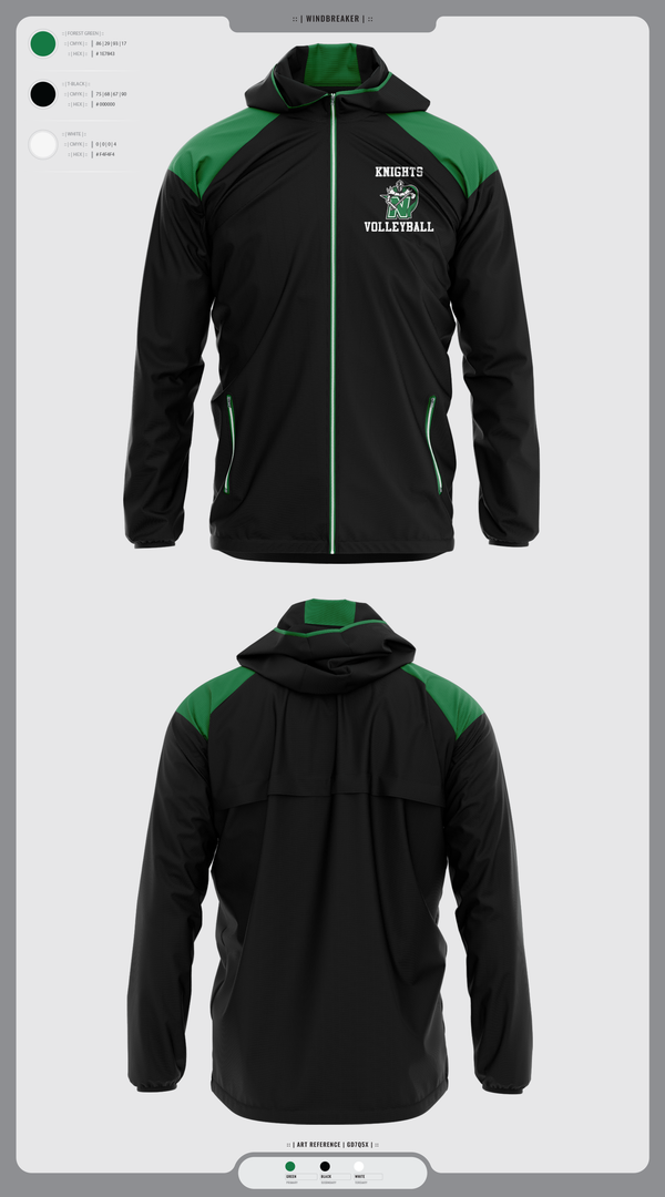 Windbreaker, Nordonia Knights Volleyball, Men's Volleyball, Teamtime, Team time, sublimation, custom sports apparel, team uniforms, spirit wear, spiritwear, sports uniforms, custom shirts, team store, custom team store, fundraiser sports, apparel fundraiser