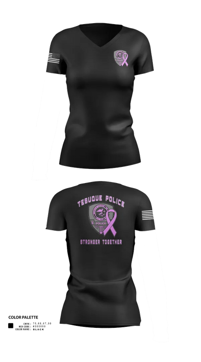 Tesuque Police Dept 47912639 Women's Short Sleeve V-neck Shirt - 21